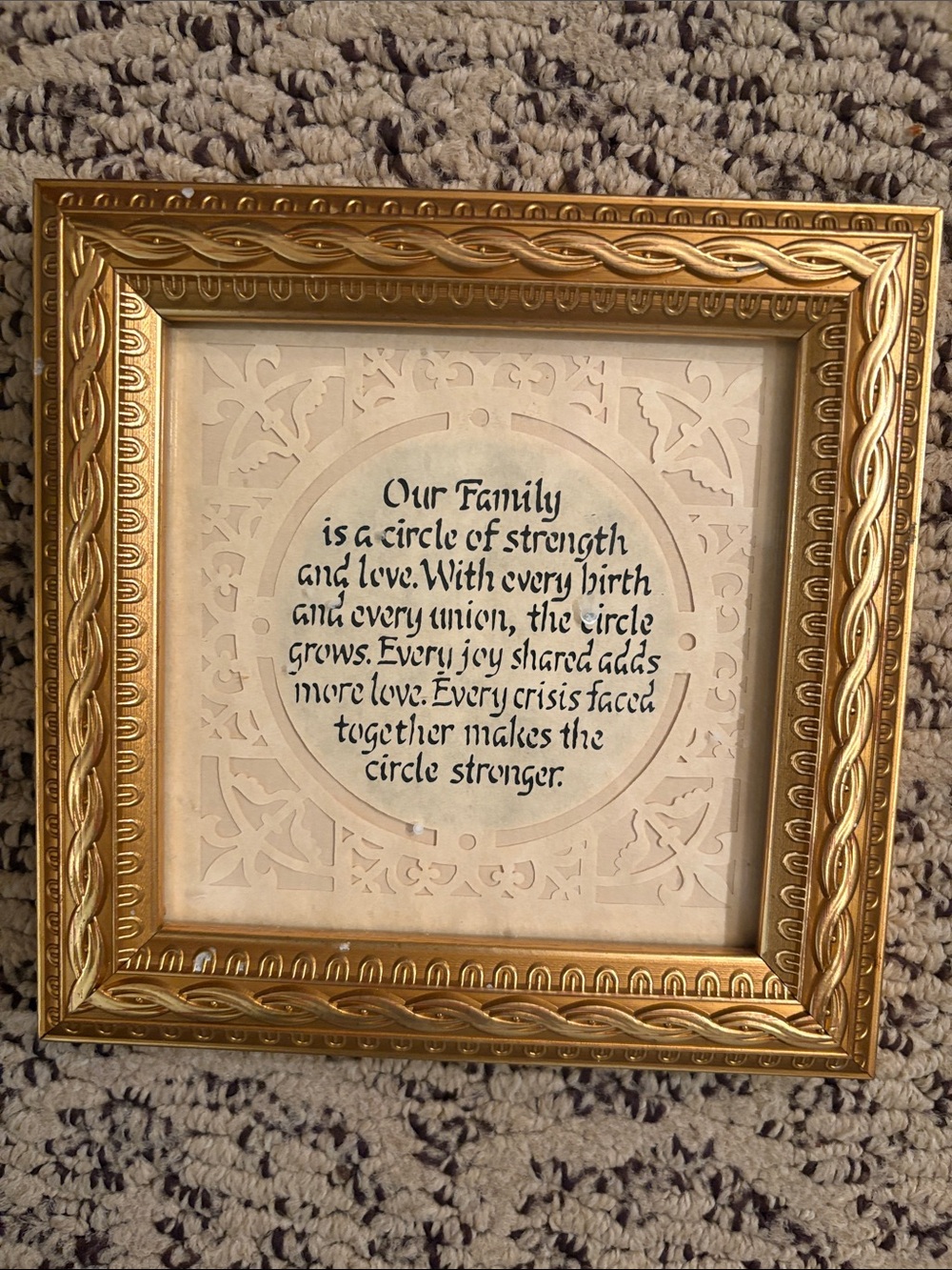 Gold Framed 'Our Family' Wall Art